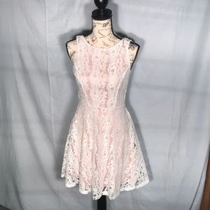 WHITE SLEEVELESS LACE DRESS.. never worn